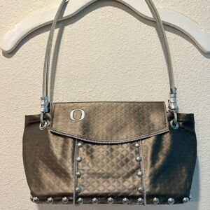 Tomboy Totes Quilted Metallic studded purse Oregon Ducks Cable wire handles
